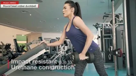 Pesas de gimnasio con mancuernas recubiertas de goma de cabeza redonda, accesorios para equipos de Fitness, entrenamiento funcional